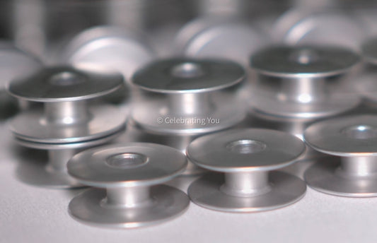 5 x Aluminum Bobbins for Commercial, Industrial, Computerized Embroidery and Sewing Machines